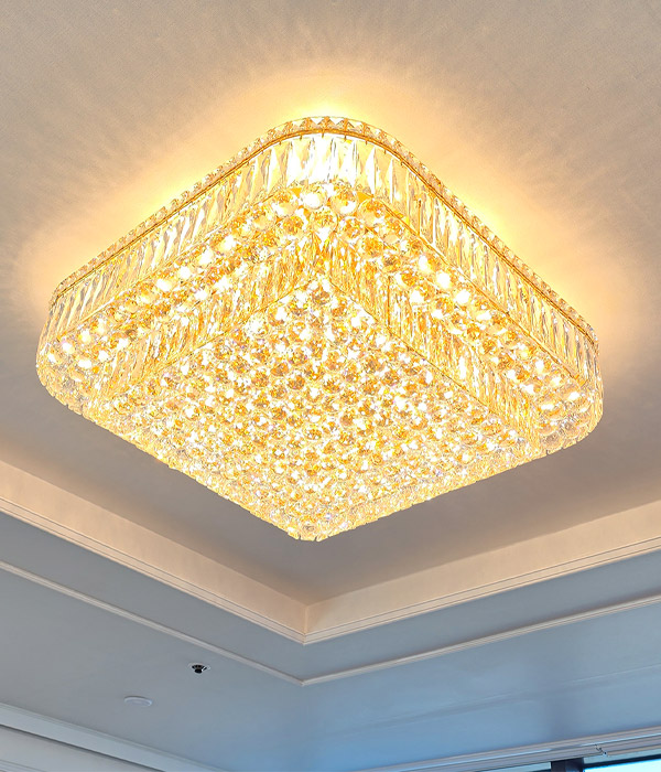 밍크골드 사각 17등 대형 크리스탈거실등 거실전등